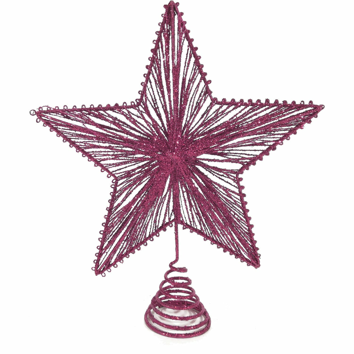 VESTIAMO CASA GRAN NATALE - Puntale Stella Natalizia Rosa Glitter h30 cm